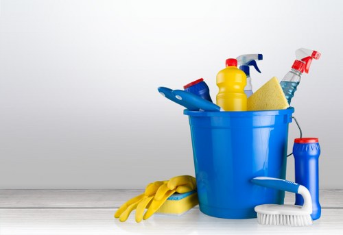 Staff member reviewing risks before cleaning begins