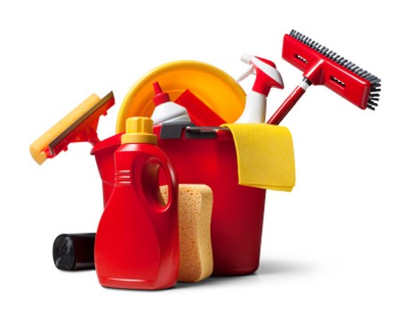 Cleaners in Balham working on a bright residential kitchen